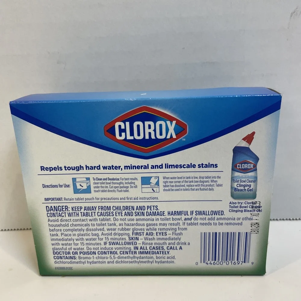 Clorox Bleach Toilet Tablets, 2-Pack, Cleans Up to 3‎ Months, Stain Prevention